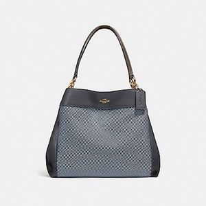 COACH Lexy Jacquard Shoulder Bag (Blue)
